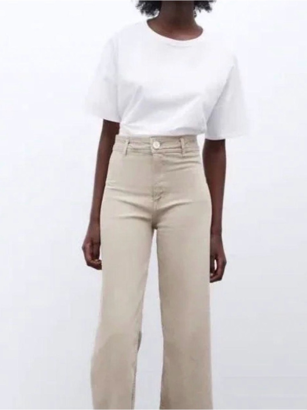 Zara Cream Straight Leg 'The Marine' Jeans